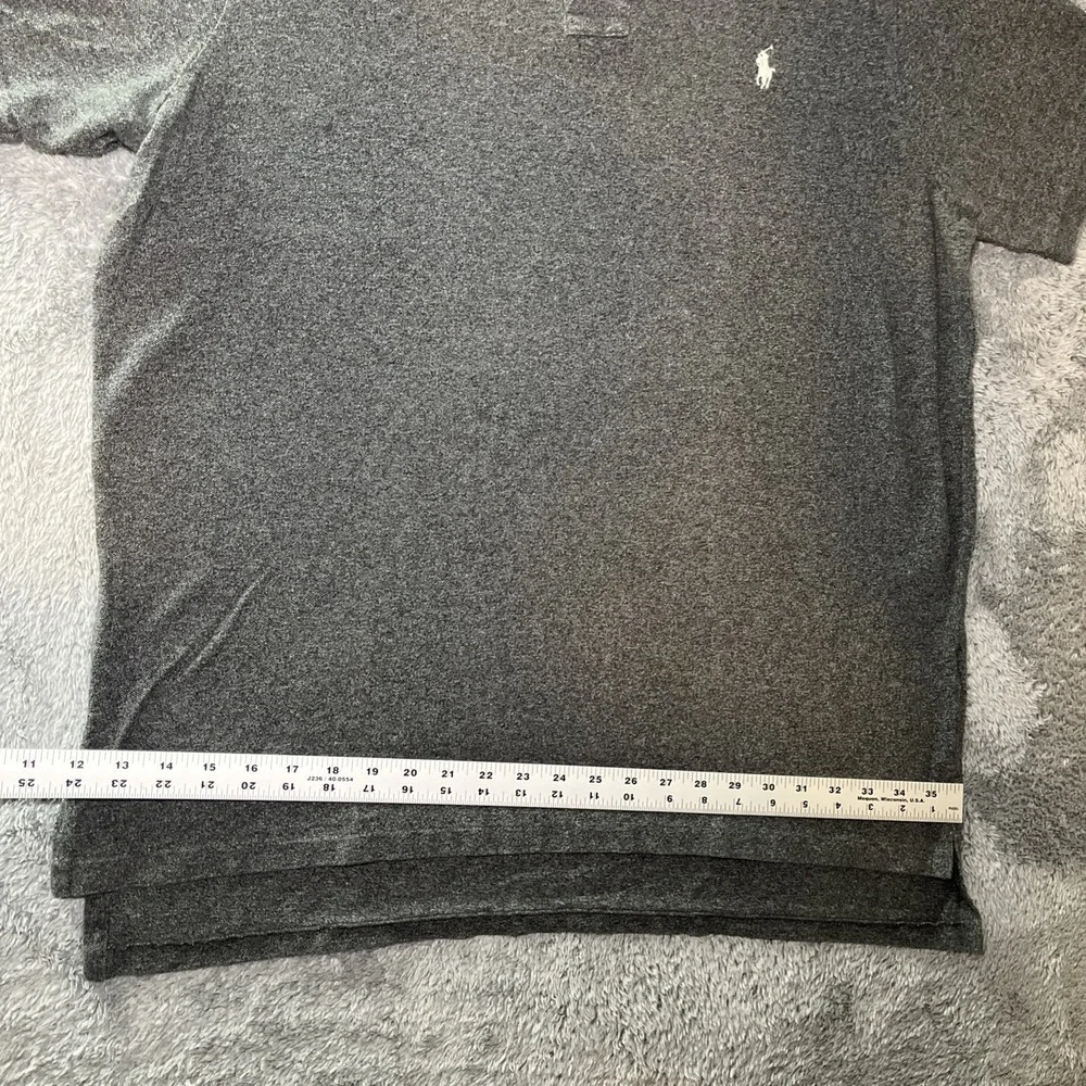Polo Ralph Lauren Men's 2XL Custom Fit Grey Short Sleeve Shirt White Pony